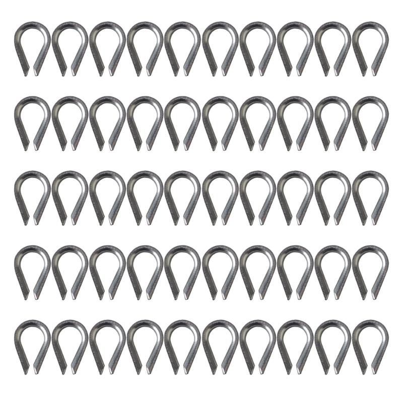 

1/8inch Steel Thimble Heart Shaped Triangle Fixing Collar Steel Tool Part for Heavy Duty Industrial Application 50pcs 1