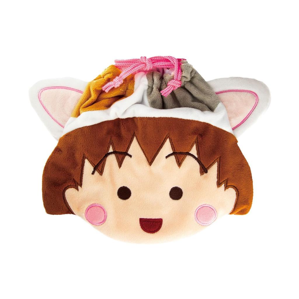 Toshin Pack Chibi Maruko-chan Plush Drawstring Bag (Chibi Maruko Nyan) CM-KI111