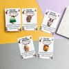 5pcs Christmas Mini Hug Cards with Resin Ornaments Santa Claus Socks Gingerbread Snowman Reindeer Patterns Christmas Gifts