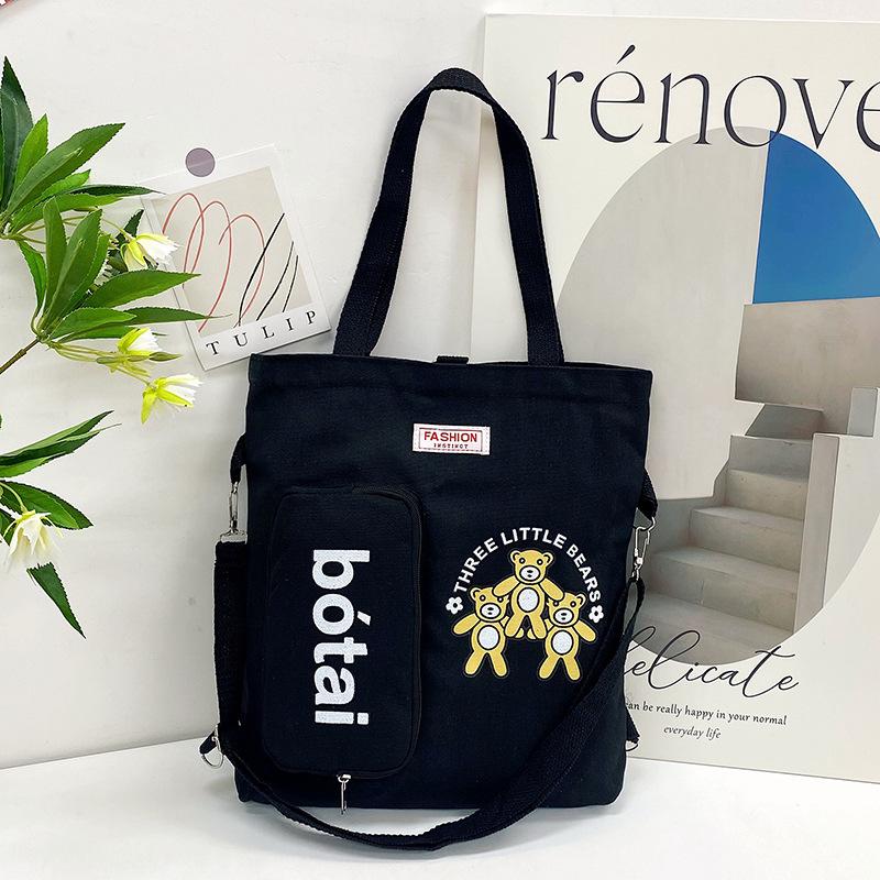 Canvas Bag, New Women's Bag, Fashionable Large-capacity Shoulder Bag, Messenger Bag, Tutoring Bag.