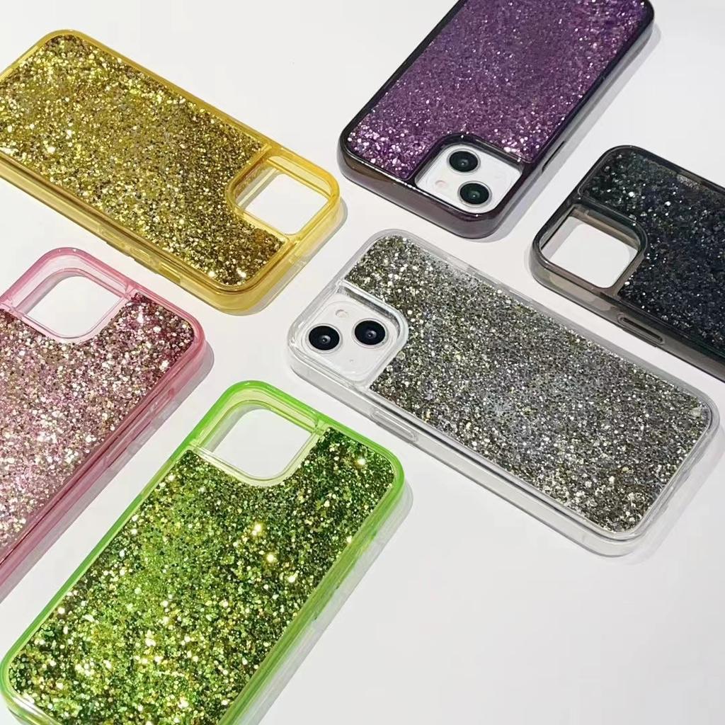 Glitter Quicksand Mobile Phone Case Is Suitable for Apple Iphone16promax Color Two-in-one Protective Case