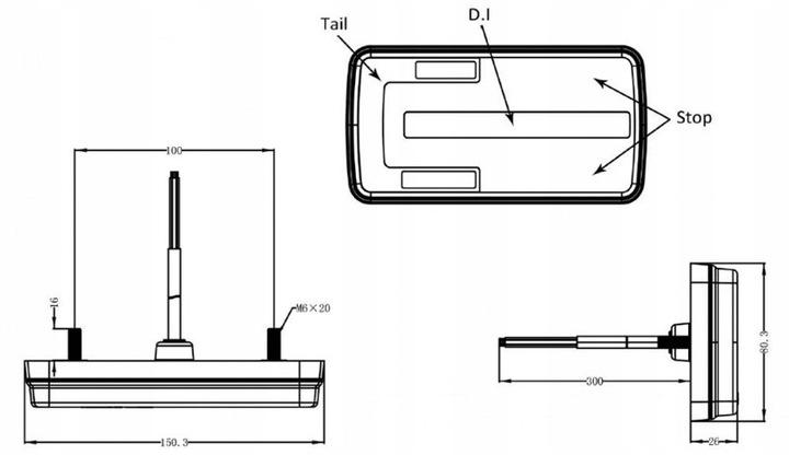 Zestaw Lamp Tylnych Zespolonych Led 12/24V Odblask