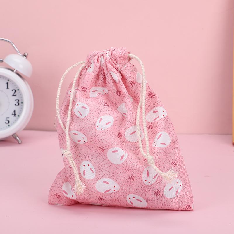 Cute Mini Cotton Drawstring Pouch for Coins, Lipstick, and Earphones