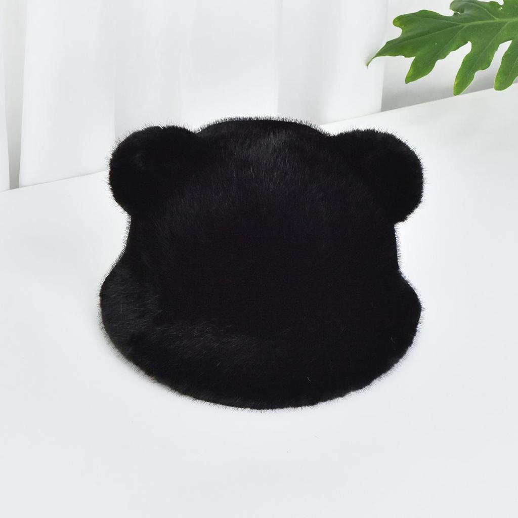 A faux mink fur environmentally friendly artificial fur bear ear hat for women with thick winter ear protection