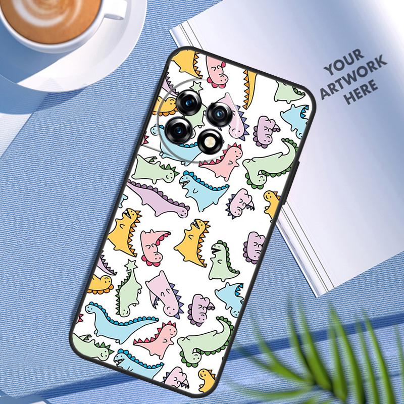 

Fun Dinosaur Pattern Dino Case For OnePlus Nord N200 N100 Nord 3 2T CE 2 Lite OnePlus 12 11 10 Pro 10T 10R 12R Cover OnePlus Nord 2