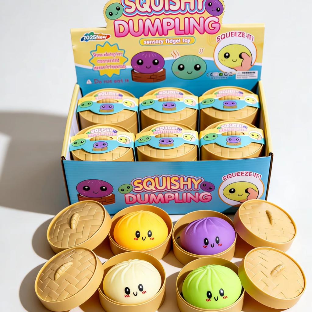 Aesthetic 1PCS Bun Squishy: Solid Maltose Stress Reliever, Mystery Steamer Ornament, Trendy Adult Fidget Toy, Party Favor