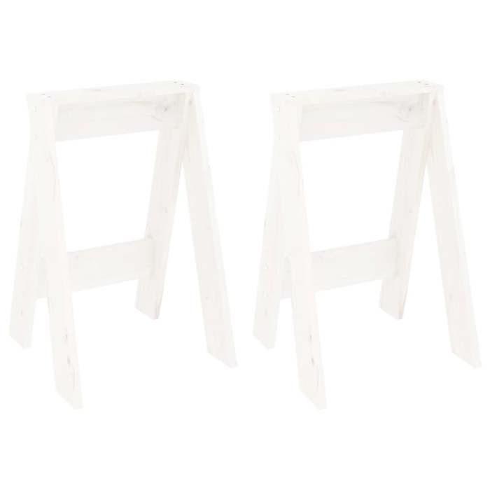 VidaXL 2x Chaises de Bar Tabourets de Cuisine Sièges de Bistro Meubles de Salon Comptoir Intérieur Blanc 40x40x60 cm Bois 823665
