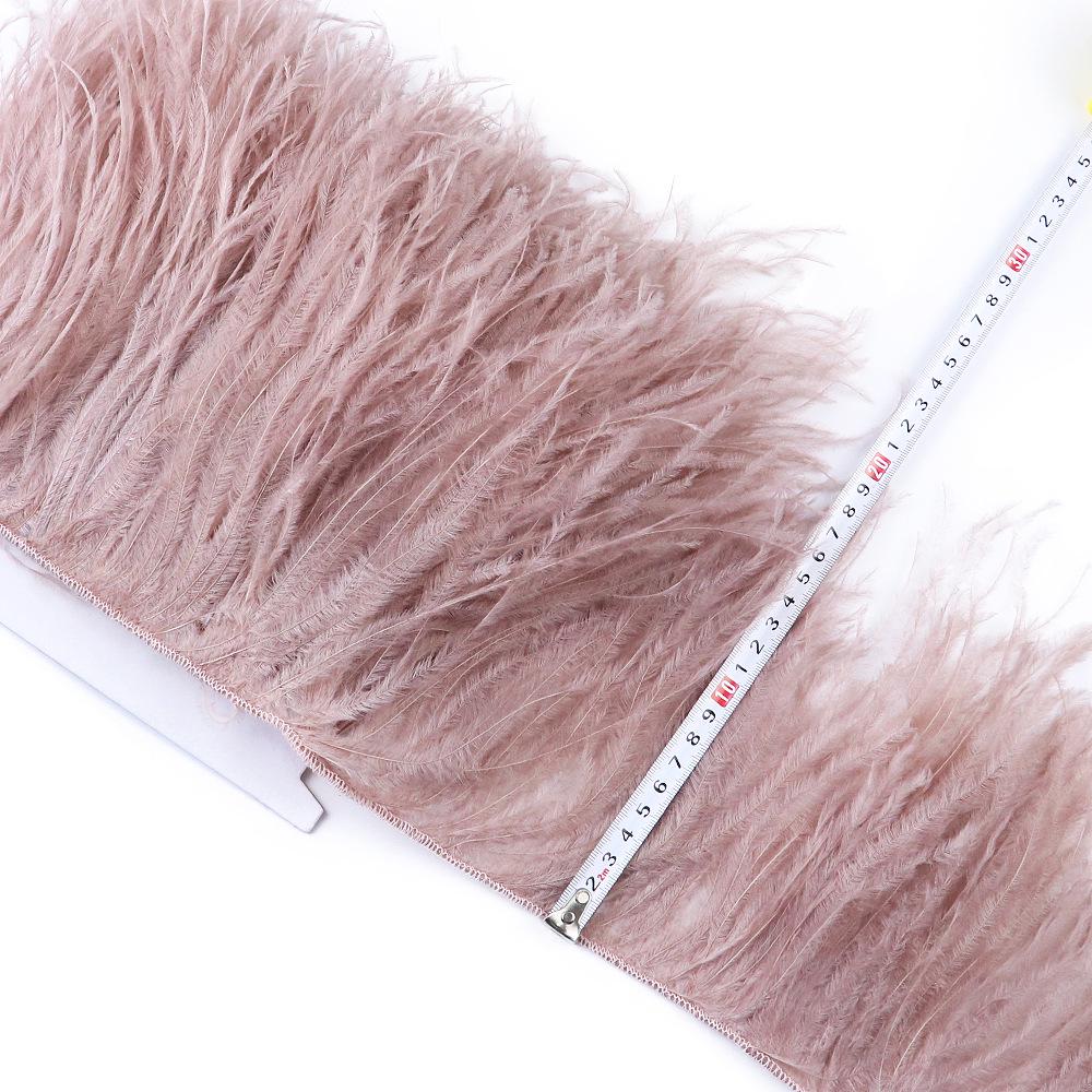 15-18cm Double Layer Dense Ostrich Feather Trim for Clothing & Formal Wear