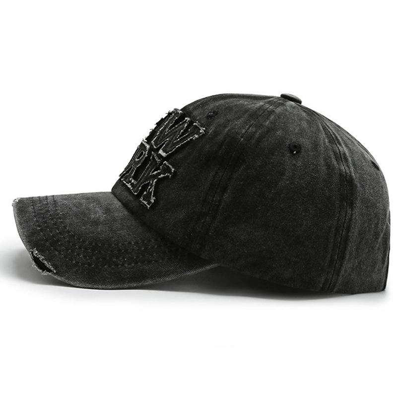 Baseball Hat Korean Y2K Girl Peaked Cap Hip Hop Holes Letter Duck Tongue Cap Women Long Brim Visors Cotton Casual Bonnet