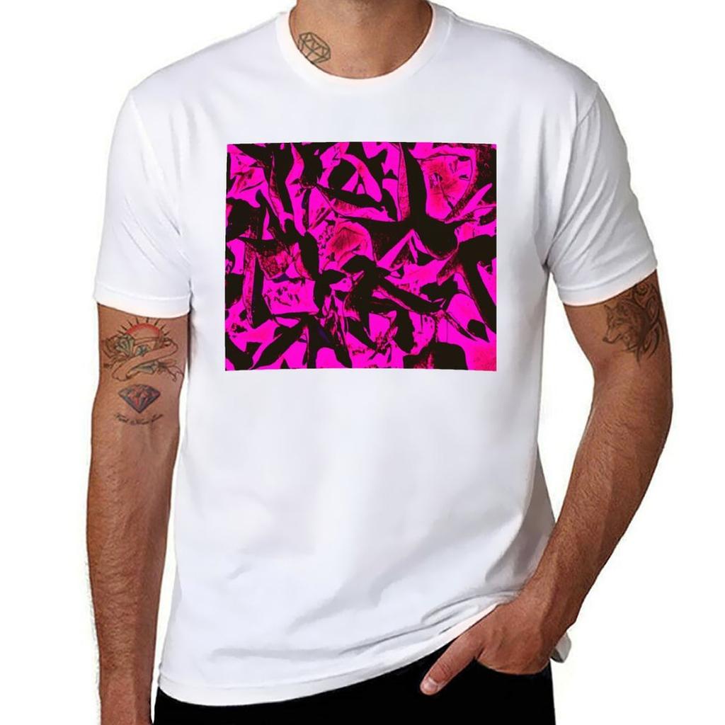 Neon Pink and Black dancing by Iritof TShirt Vintage Style Printed Top
