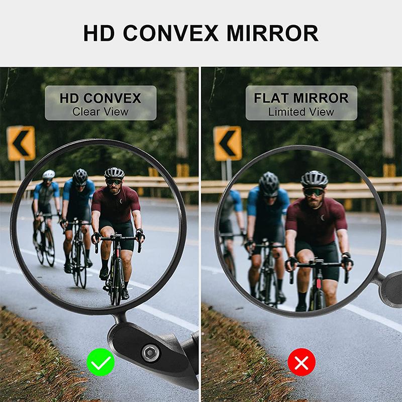 Universal Bicycle Rearview Mirror, 360° Adjustable Rotating Handlebar Rear View Mirror for  Road Bike Safety Cycling Accessories