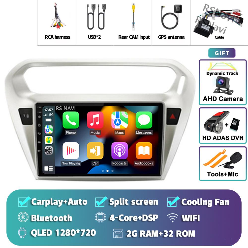 Android 14 Carplay Car Radio For Peugeot 301 2013 - 2016 Multimedia Video Player Navigation GPS Stereo AI Voice 360 Camera 2Din