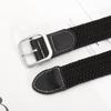 Unisex Elastischer Gewebegürtel im koreanischen Stil mit Dornschließe aus Leder - Kein Stanzen, vielseitiger lässiger Hüftgurt für Herren-Canvas-Hosen