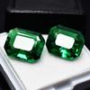 19 Ct Natural GARNET Emerald Shape GREEN Loose Gemstone CERTIFIED Pair