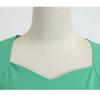 Summer New Style Solid Color Green Short-sleeved Casual Retro Big Swing Dress
