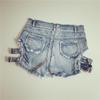 Damen Europäischer Stil High-Waist Zerrissene Jeans-Shorts - Schlankmachend, Sexy Nachtclub-Kleidung