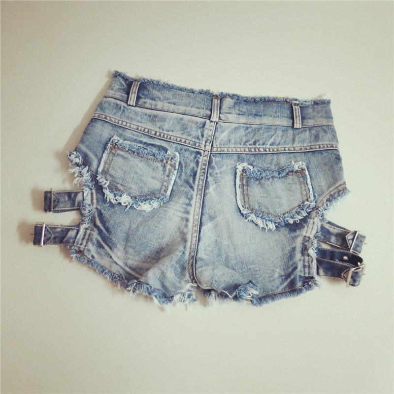 Damen Europäischer Stil High-Waist Zerrissene Jeans-Shorts - Schlankmachend, Sexy Nachtclub-Kleidung