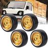 4Pcs 63mm RC Car Metal Hub Drift Tire Replacement Parts Accessory Fit for WPL D12 RC Truck