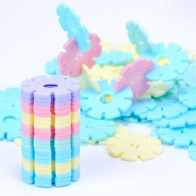 60/100/200 Stück Kinder Schneeflocken Bausteine Spielzeug Macaron Farben DIY Kindergarten Spiel Montage Lernspielzeug Geschenk TMZ
