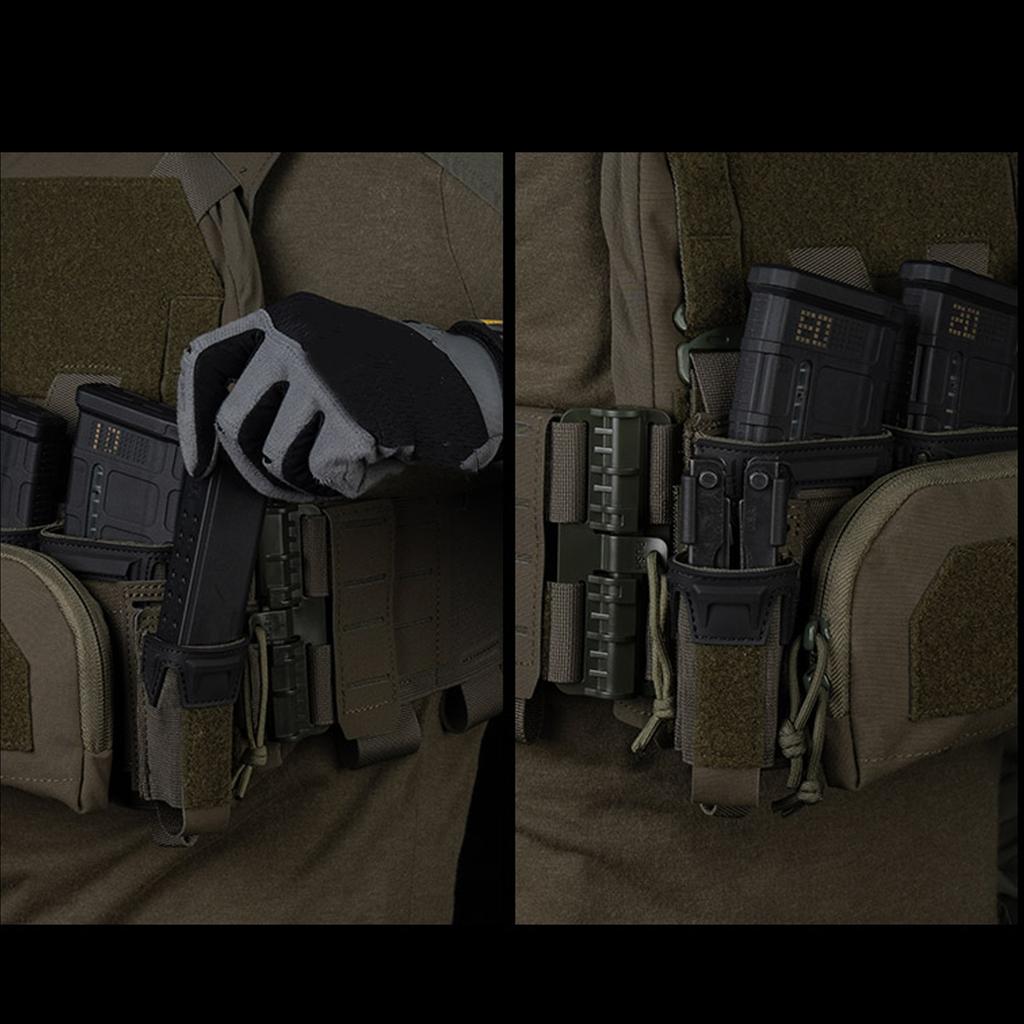 Front Storage Compact Bag Airsoft Front Storage Bag for Multi-Caliber Triple Mag Pouch Airsoft Vest Plate Carrier Accessory