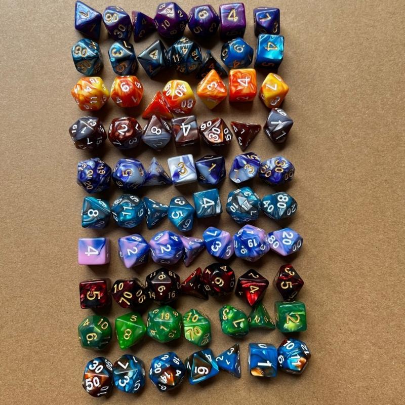 70Pcs Polyhedral Dices MultiSided Acrylic Dices Role Playing Table Game Dices 10 Color Game Dices Easy To Use