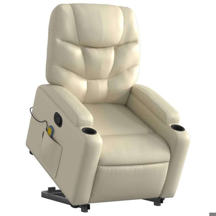 VidaXL Fauteuil inclinable de massage Crème Similicuir 3204666