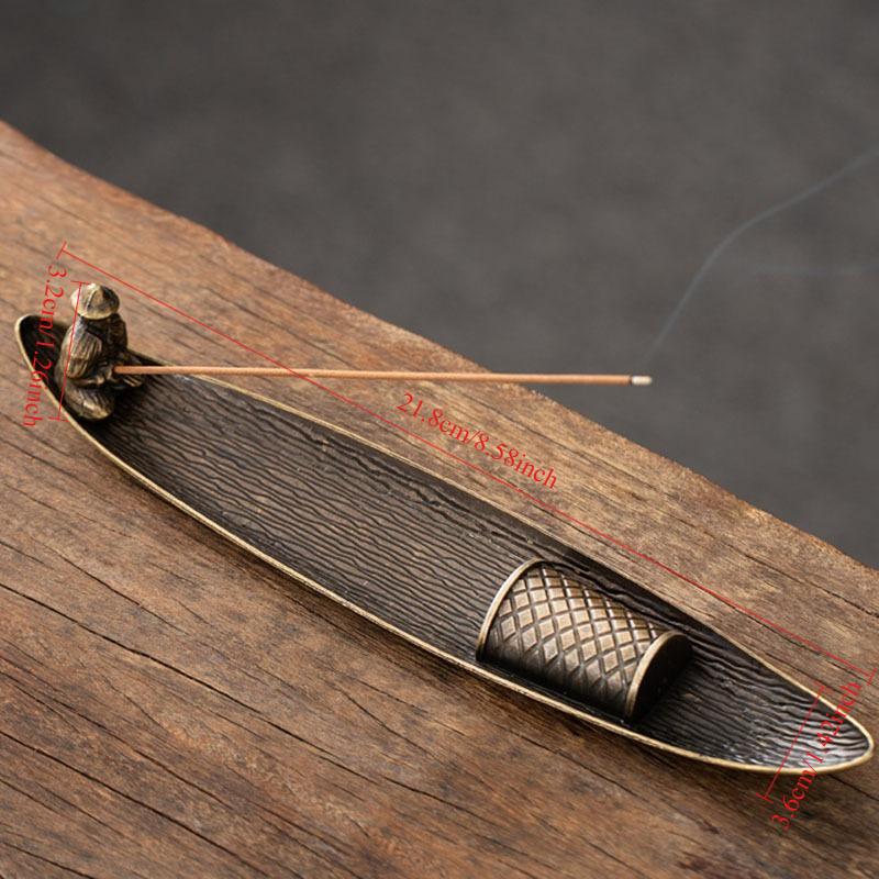 Creative Incense Holder Aromatherapy Ornament Incense Holder Boat Old Fishing Men Japanese Style Incense Stick Burner Home Decor