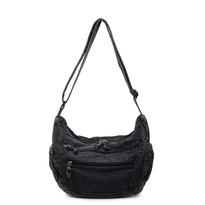 

Women s Bag 2026 New Denim Shoulder Retro Large Capacity Cross-body Multi-bag Commuting Tote чорний