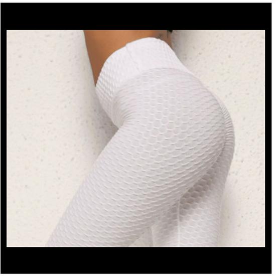 Plus Size High-Waisted Yoga Leggings - Peach Lift Solid Color Jacquard Fitness Pants for Women