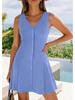 Women's Sleeveless V-neck A-line Summer Beach Dress