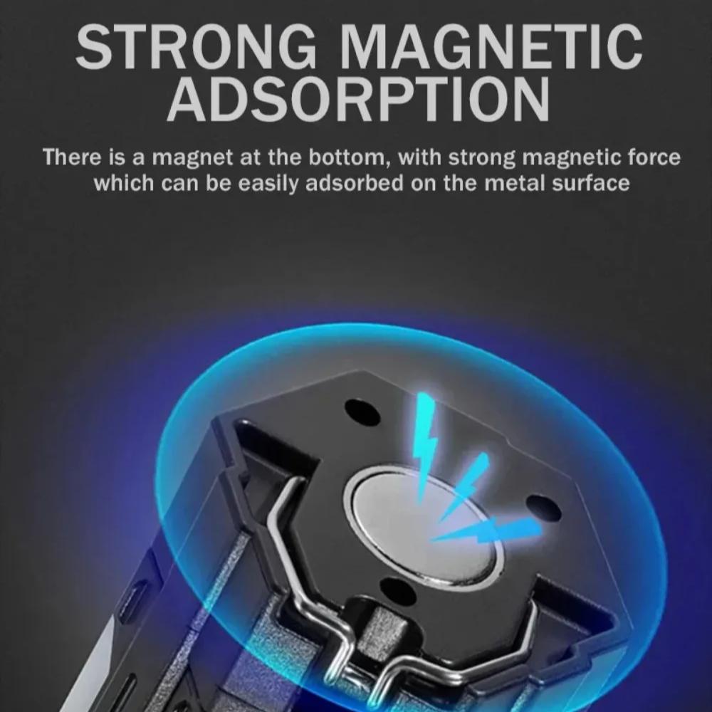 Lampă de camping pliabilă reîncărcabilă USB la 90°, portabilă și luminoasă, cu lanternă magnetică, proiector de lucru de urgență