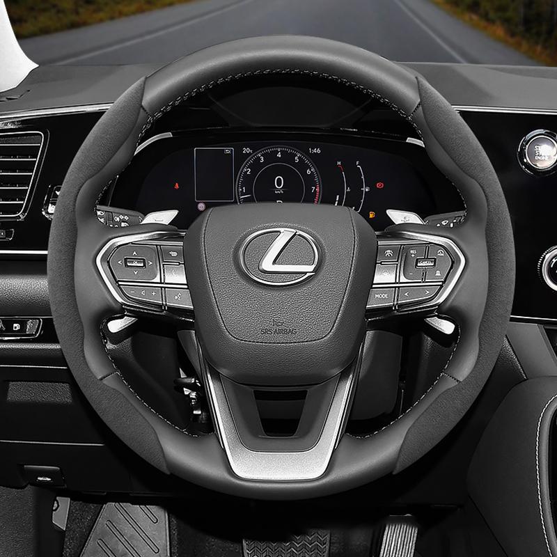 Suitable for Lexus Anti-Slip Buckle Segmented Suede Steering Wheel Cover Suitable for Is250 Ct200H Is350 Es300H Rc Is300H Rx Rx450H