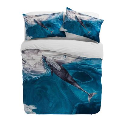 Sea Ocean Dolphin Whale Duvet Cover With Pillow Case Custom 3pcs Bedding Set Quilt Cover Double Bed Home Textile