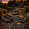 Decorative Yard Stepping Stones Halloween Stone Mold, Reusable Plastic Molds, DIY Cement Garden Landscaping Supplies Path Maker Mold for Patio Lawn &