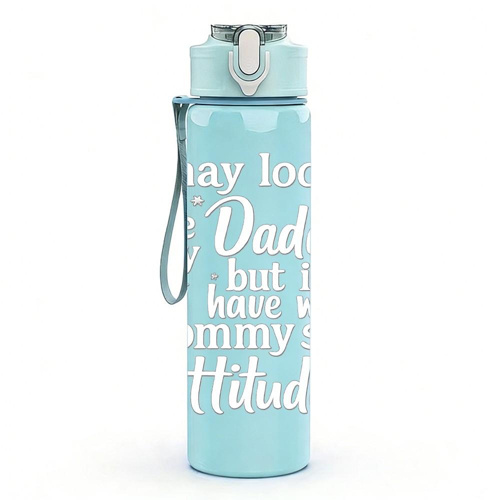 1PC Daily Prayer Quote 750ml Color Plastic Sports Water Bottle Leakproof Flip Straw Lid Suitable for Sports Office Home Use