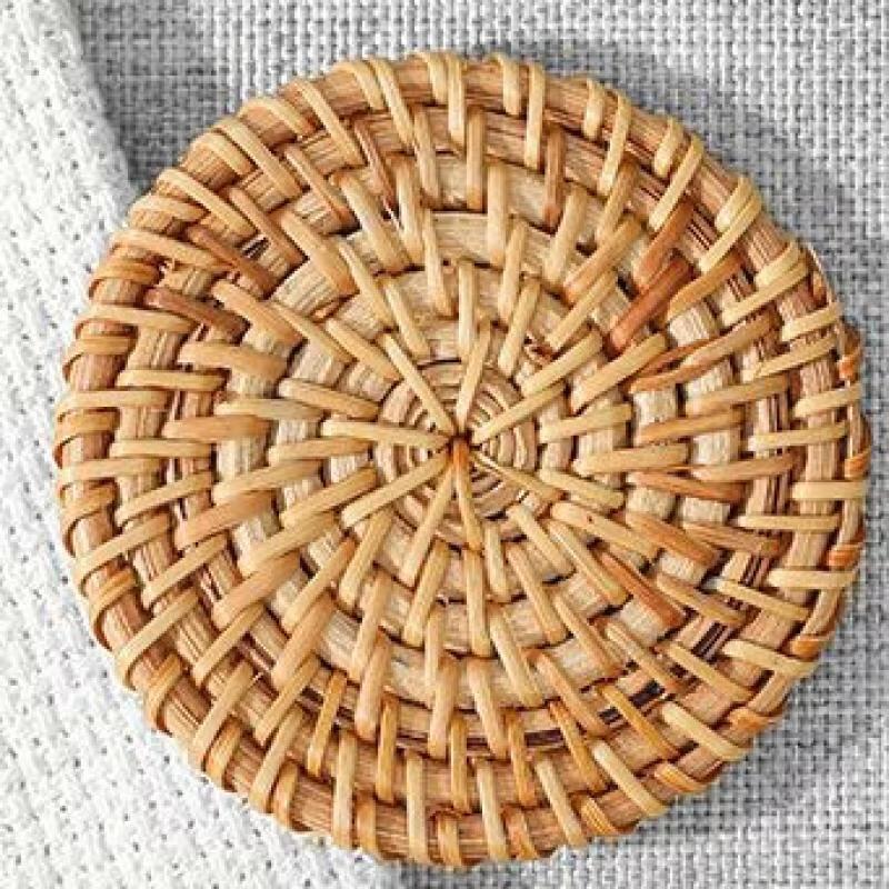 Rattan Woven Wooden Coaster Set