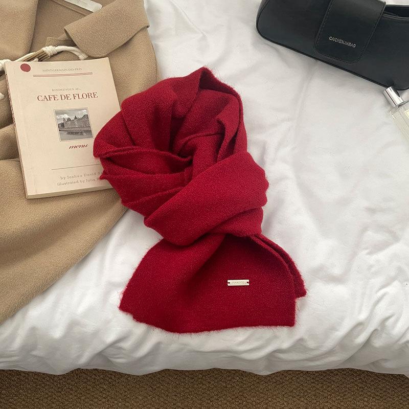 Christmas Series New Red Atmosphere Scarf Collection Women's Winter Wind Advanced Autumn and Winter Warm Scarf