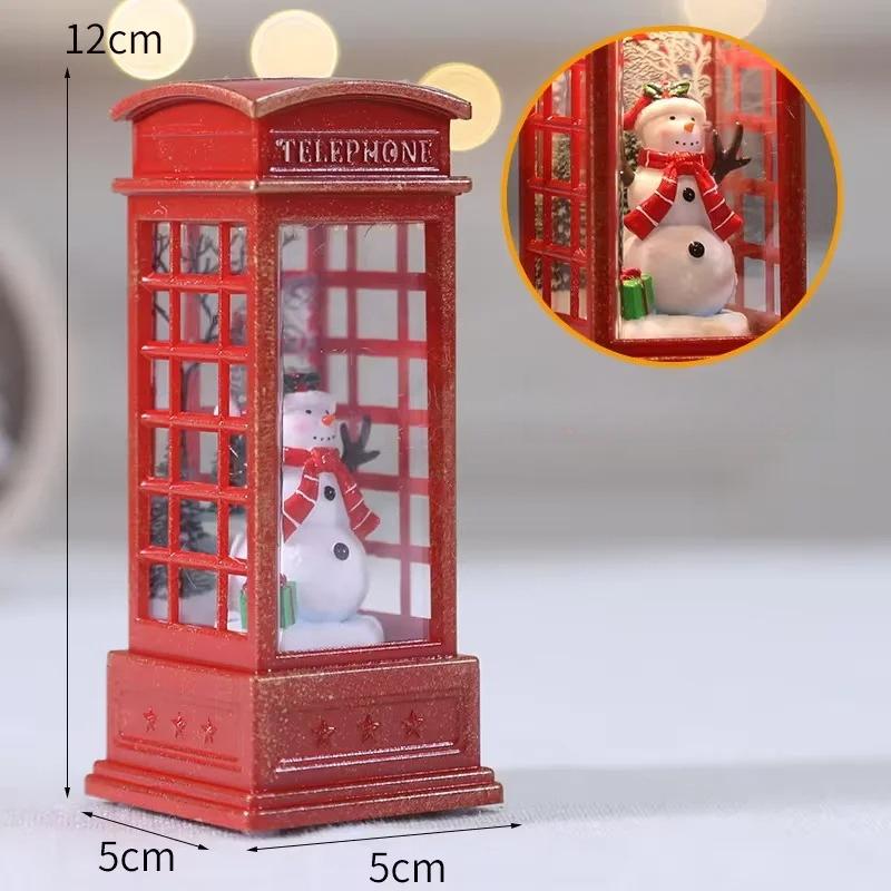 Christmas Chestnut Telephone Booth Christmas Desktop Decoration Luminous Telephone Booth Creative Night Light Christmas Gifts
