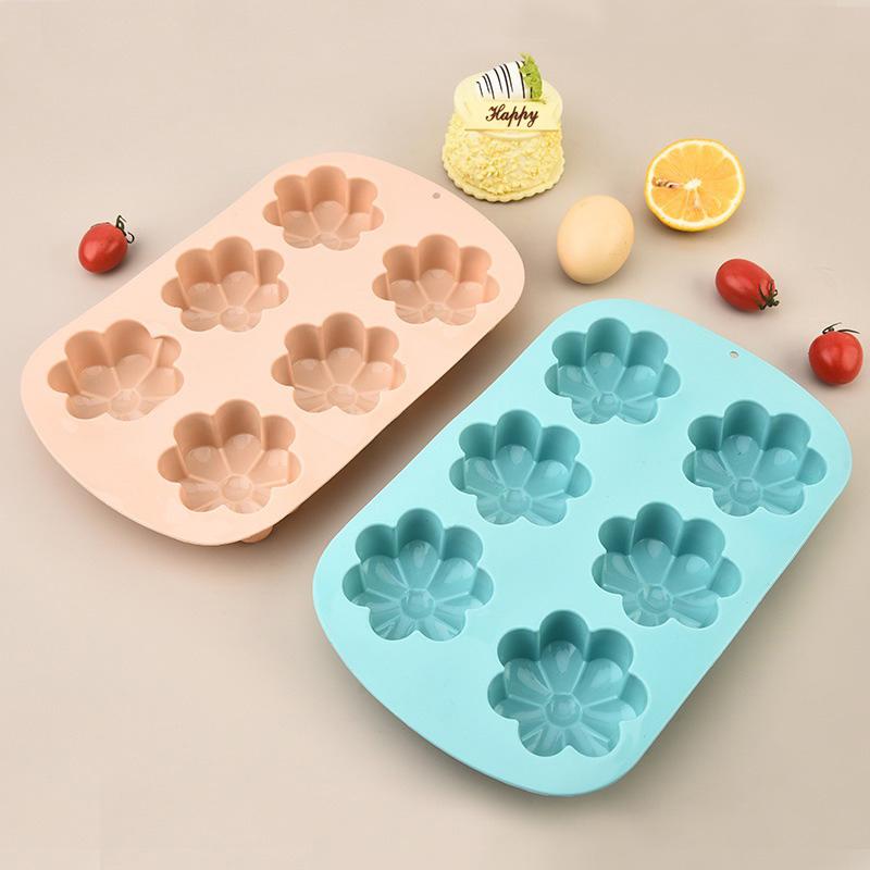 6-Hole Silicone Cake Mold, Heart-Shaped Silicone Mold, Diy Cake And Chocolate Baking Tool, Ice Cube Mold.