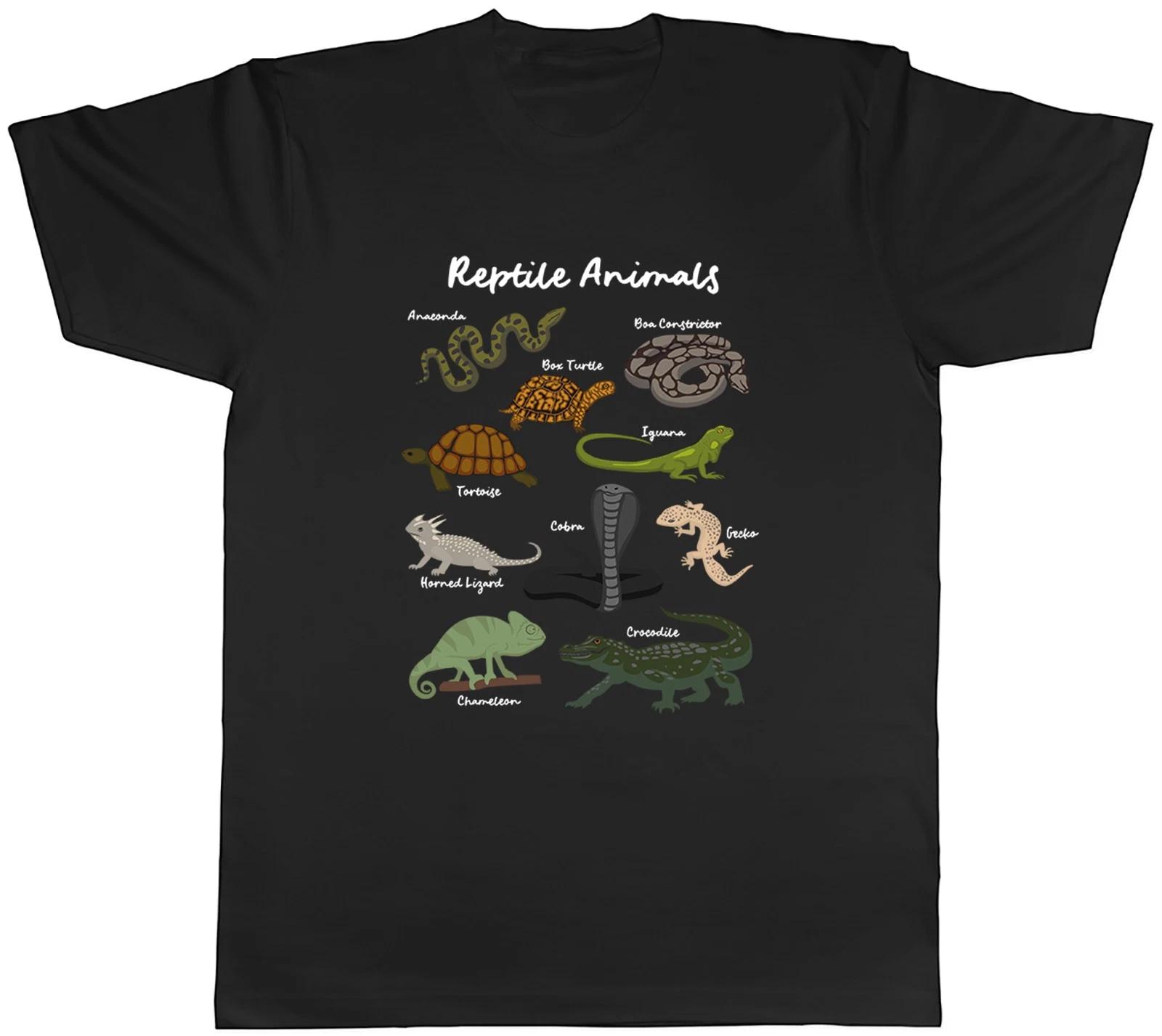 Collection of Reptiles Snake Lizard Crocodile Mens T-Shirt Tee Gift Top XS