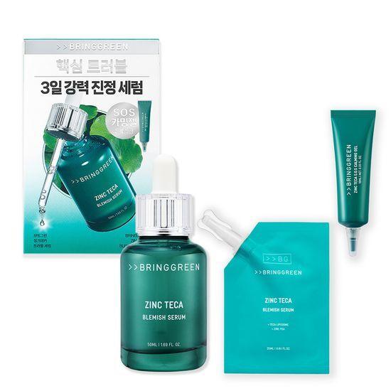BRINGGREEN Zinc Tecca Trouble Serum 50ml + 25ml Refill (+Zinc Tecca S.O.S Spot Gel) + The Boyz Sunwoo Photocard Gift