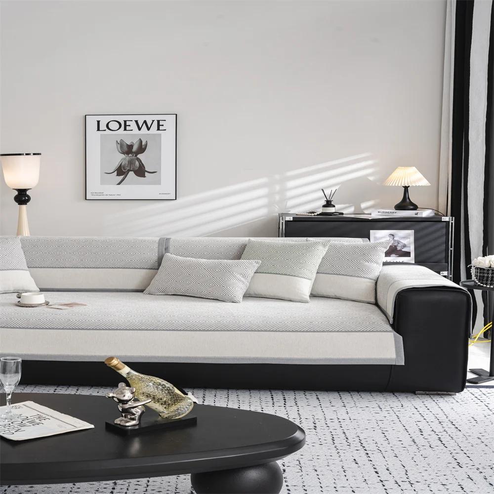 Light Luxury Comfortable Non-Slip Multi-Person Sofa Combination Simple Modern Chenille Composite Sofa Cushion  Cushion