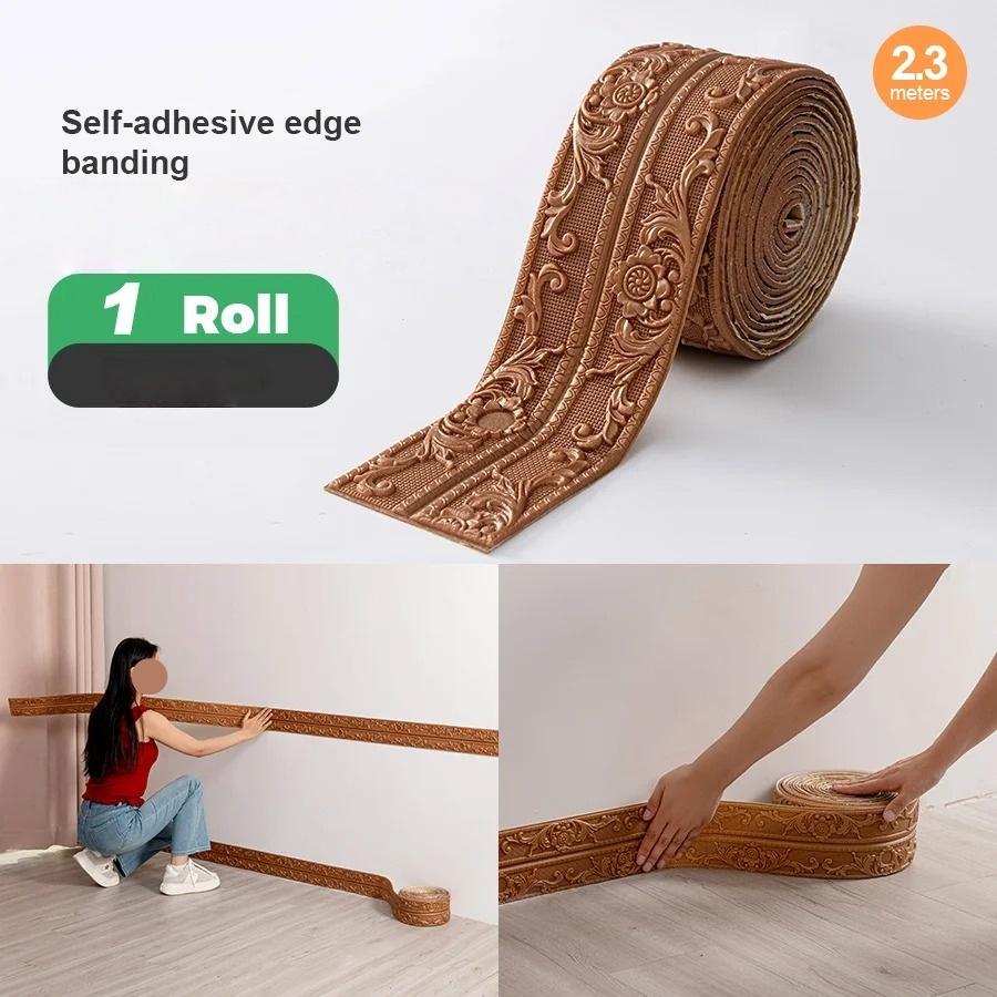 1roll Ceiling Decoration Strip Wall Sticker Waterproof Antifouling Self-Adhesive Top Corner Line Floor Stitching Ceiling Basebo