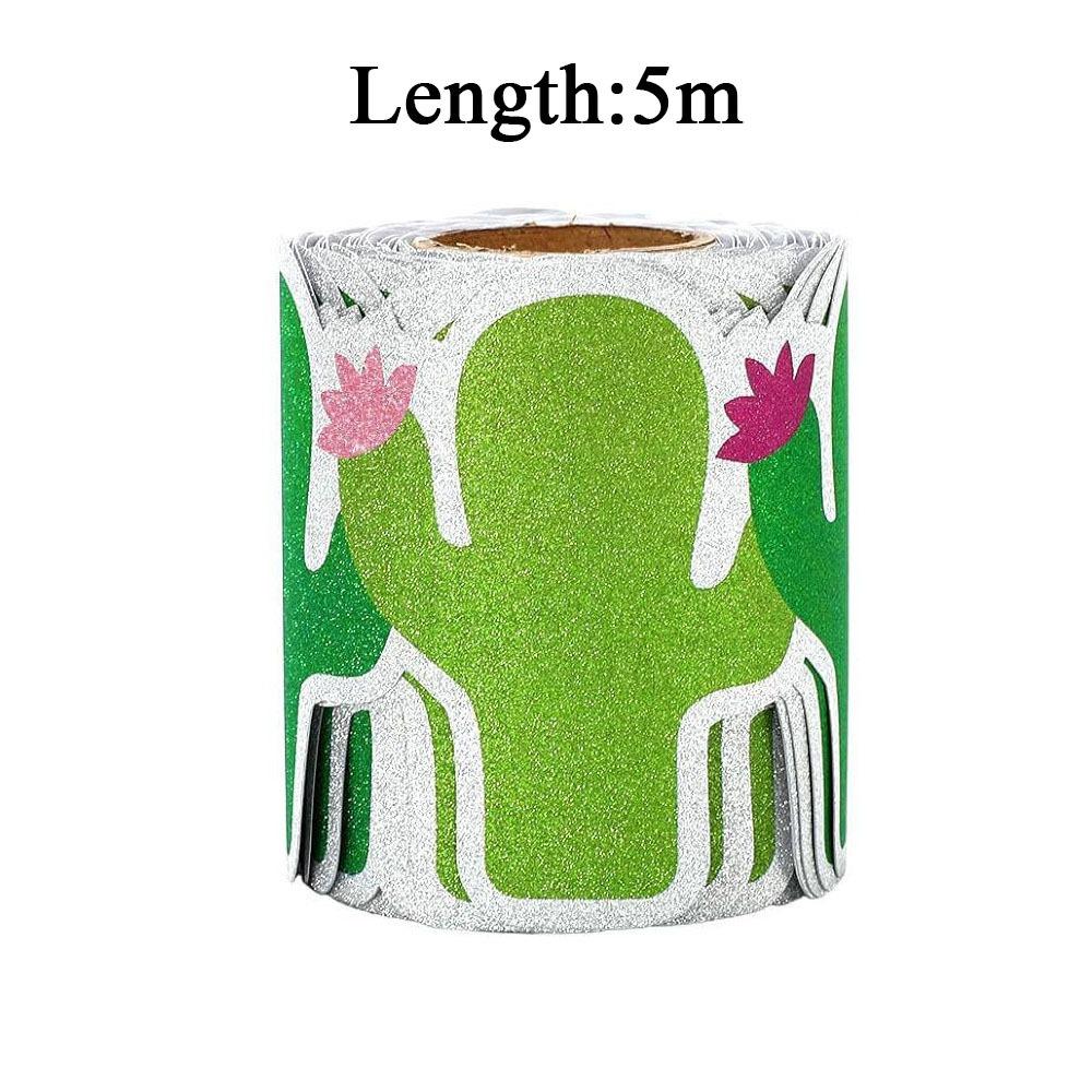 Green Cactus Border Decorative Sticker Self Adhesive DIY Black Board Decorative Stickers Border Trim Sticker