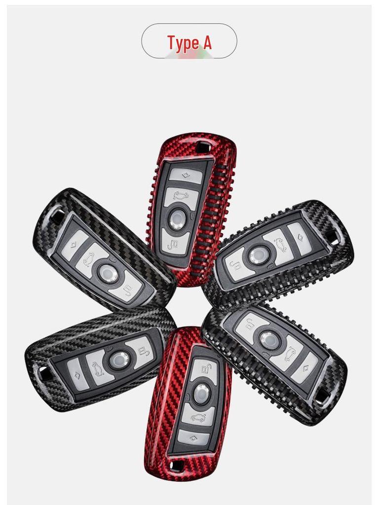 BMW Carbon Fiber Key Case for X1, X3, X5, X6, 3 Series, and 7 Series.