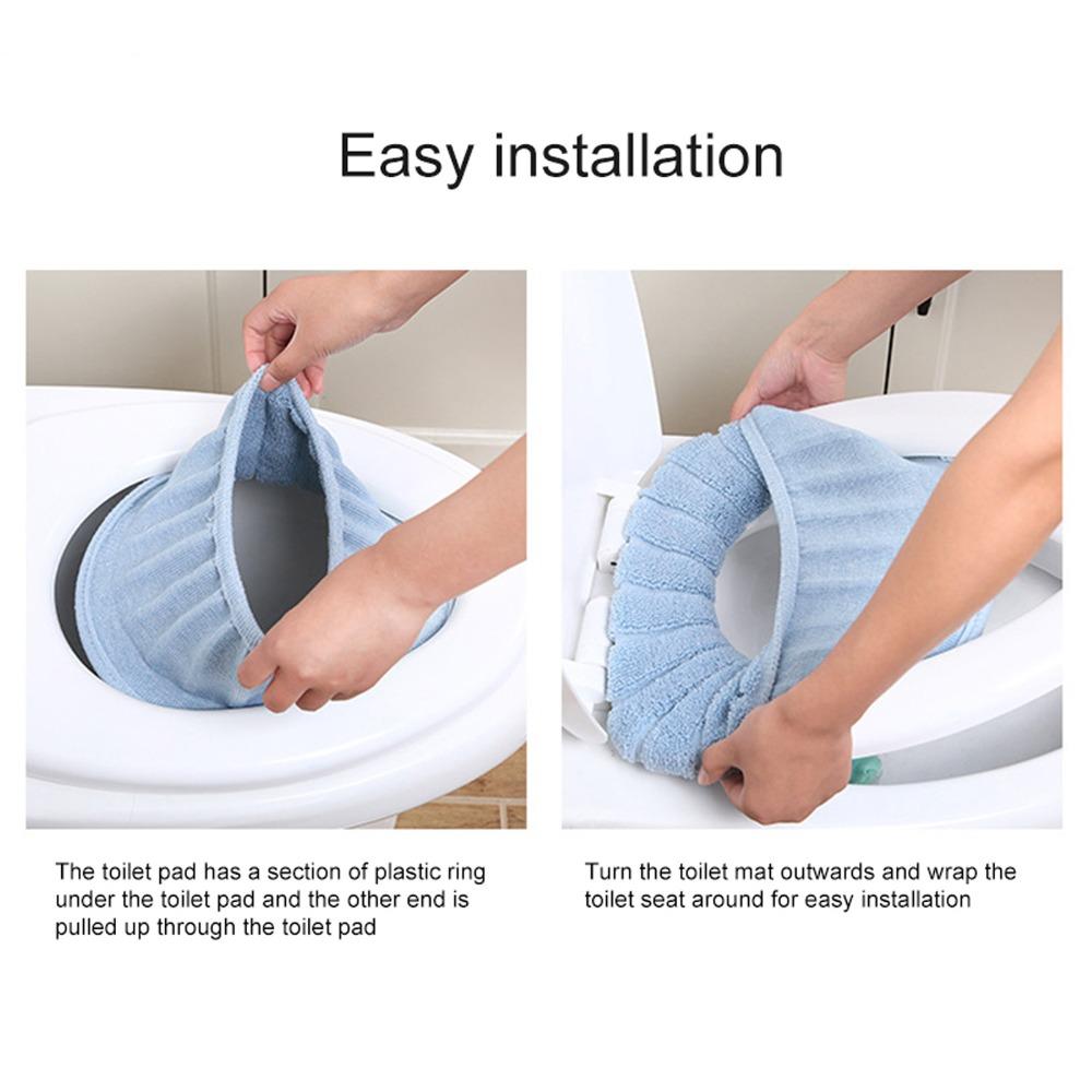 5 Pack 5 Color Combinations Toilet Seat Cover Polyester Toilet Cover Exquisite Toilet Seat Pad  Home