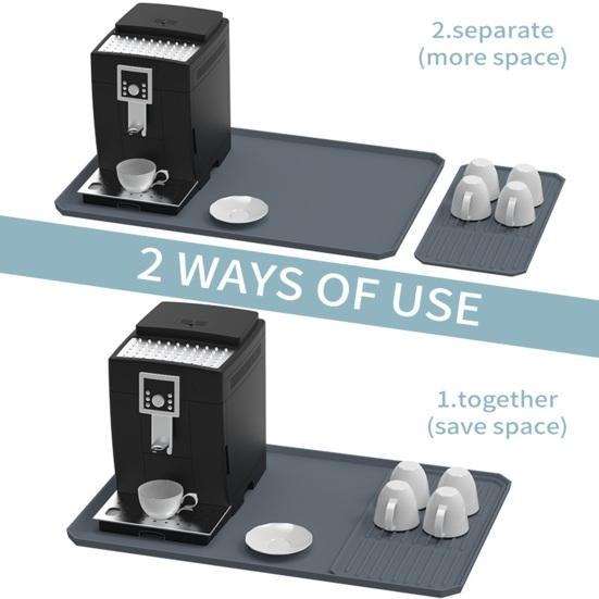 Silicone Coffee Machine Mat Quick Dry Anti-slip Rectangle Dish Bowl Plate Dinnerware Placemat Kitchen