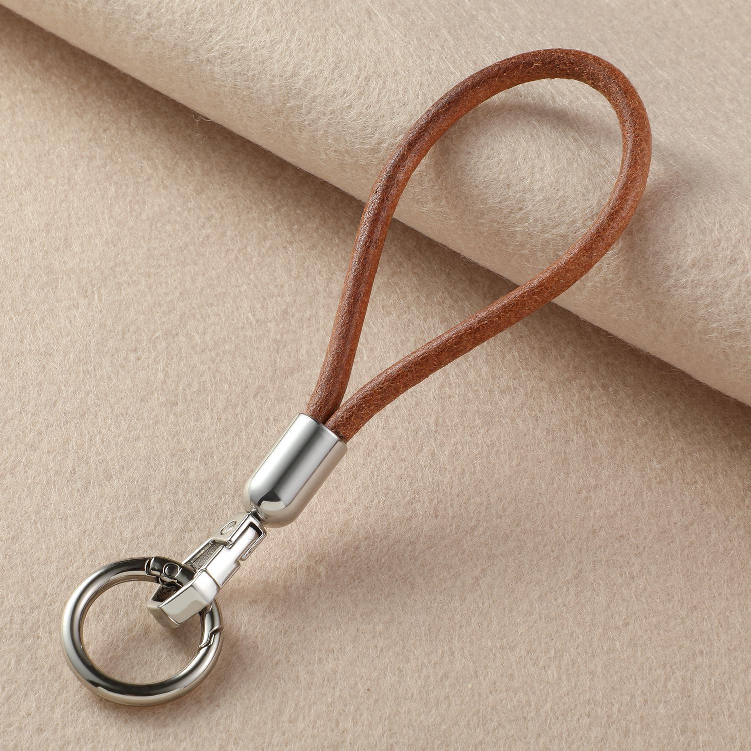 Premium Leather Cowhide Keychain Wristlet for Car/Motorcycle