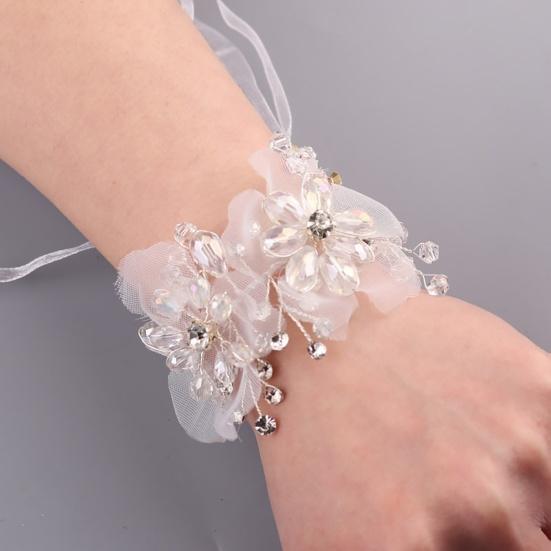 Wrist Corsage Elegant Comfortable Touch Anti-Wear Bride Bridesmaid Wrist Corsage Flower Bracelet for Wedding Engagement