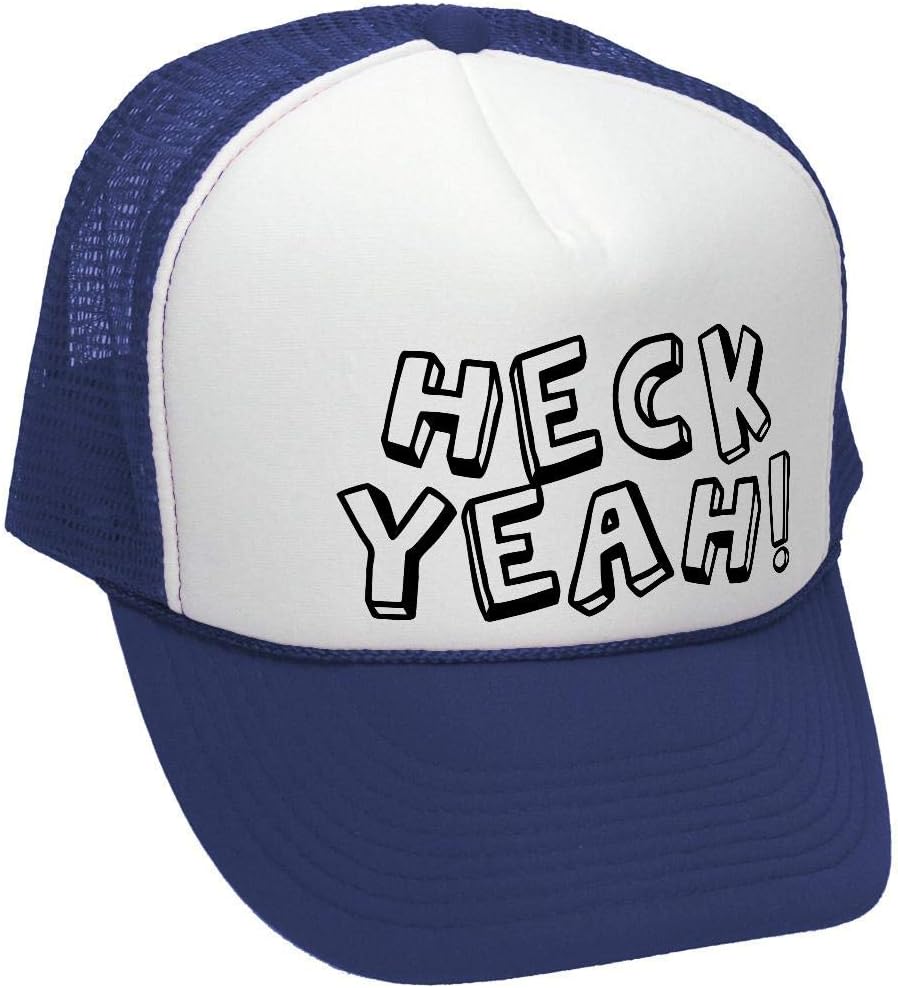 

Heck Yeah Retro Graphic Trucker Hat Polyester Mesh Adjustable Outdoor Snapback Cap One Size